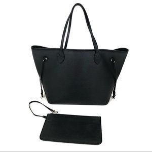 Louis Vuitton Black Epi Leather Neverfull MM Bag